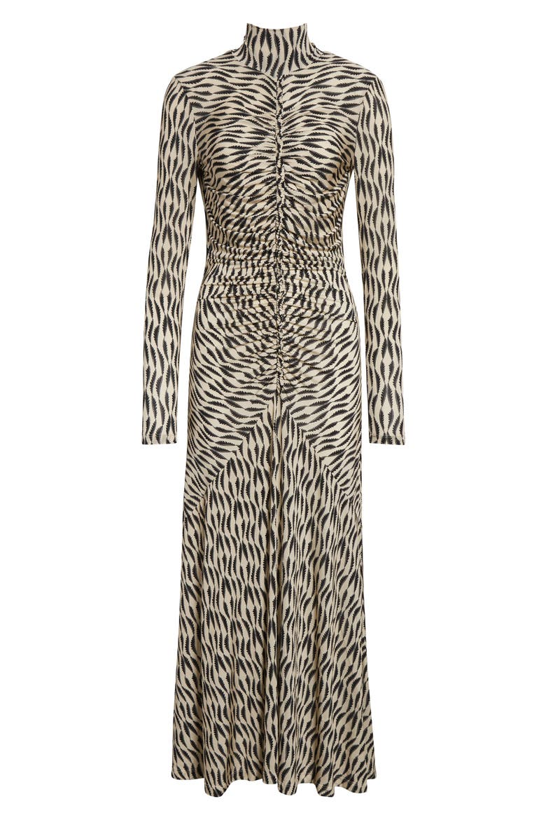 ida ruched turtleneck dress Ulla Johnson Ida Ruched Turtleneck Dress In Black