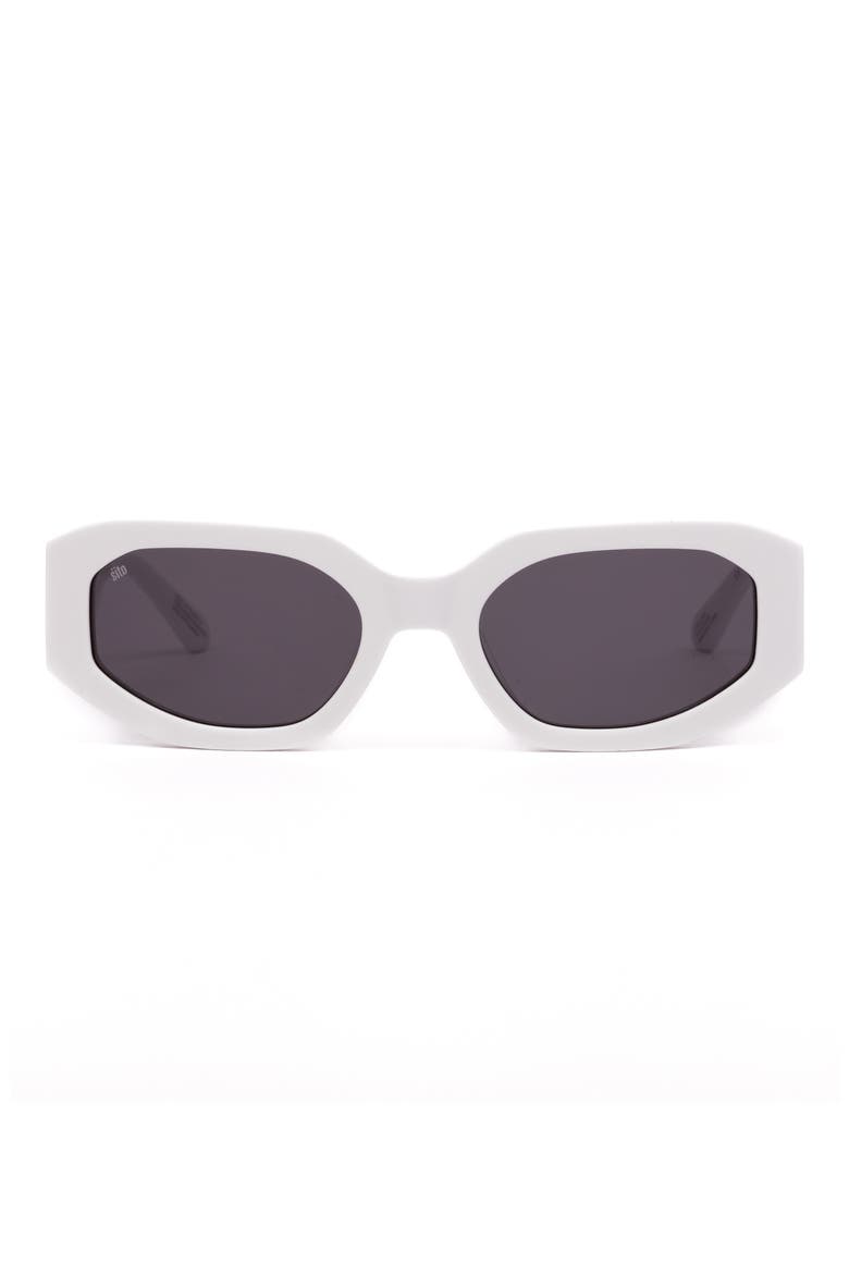 Juicy 55mm Polarized Square Sunglasses, Main, color, WHITE