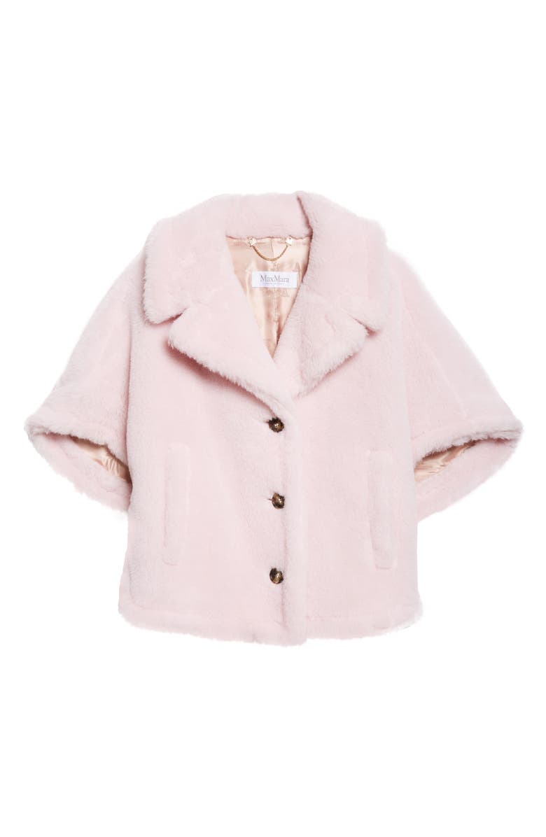 Max Mara Corvino Alpaca, Virgin Wool & Silk Cape, Alternate, color, Beige Pink