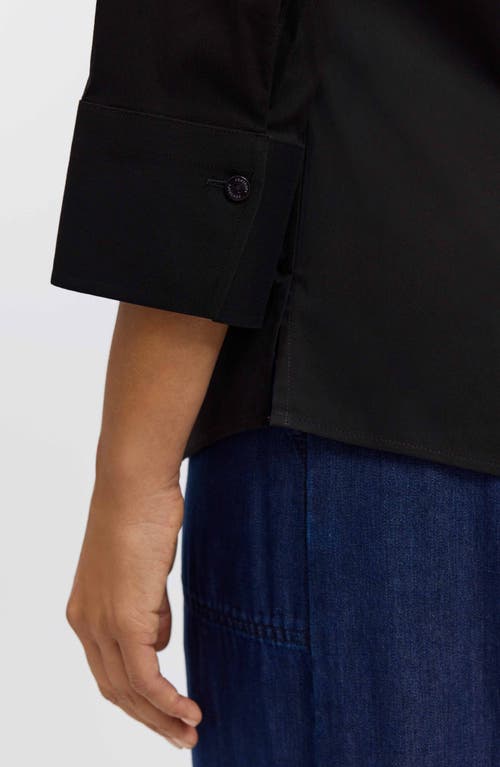 Foxcroft Mary Non-iron Stretch Cotton Button-up Shirt In Black
