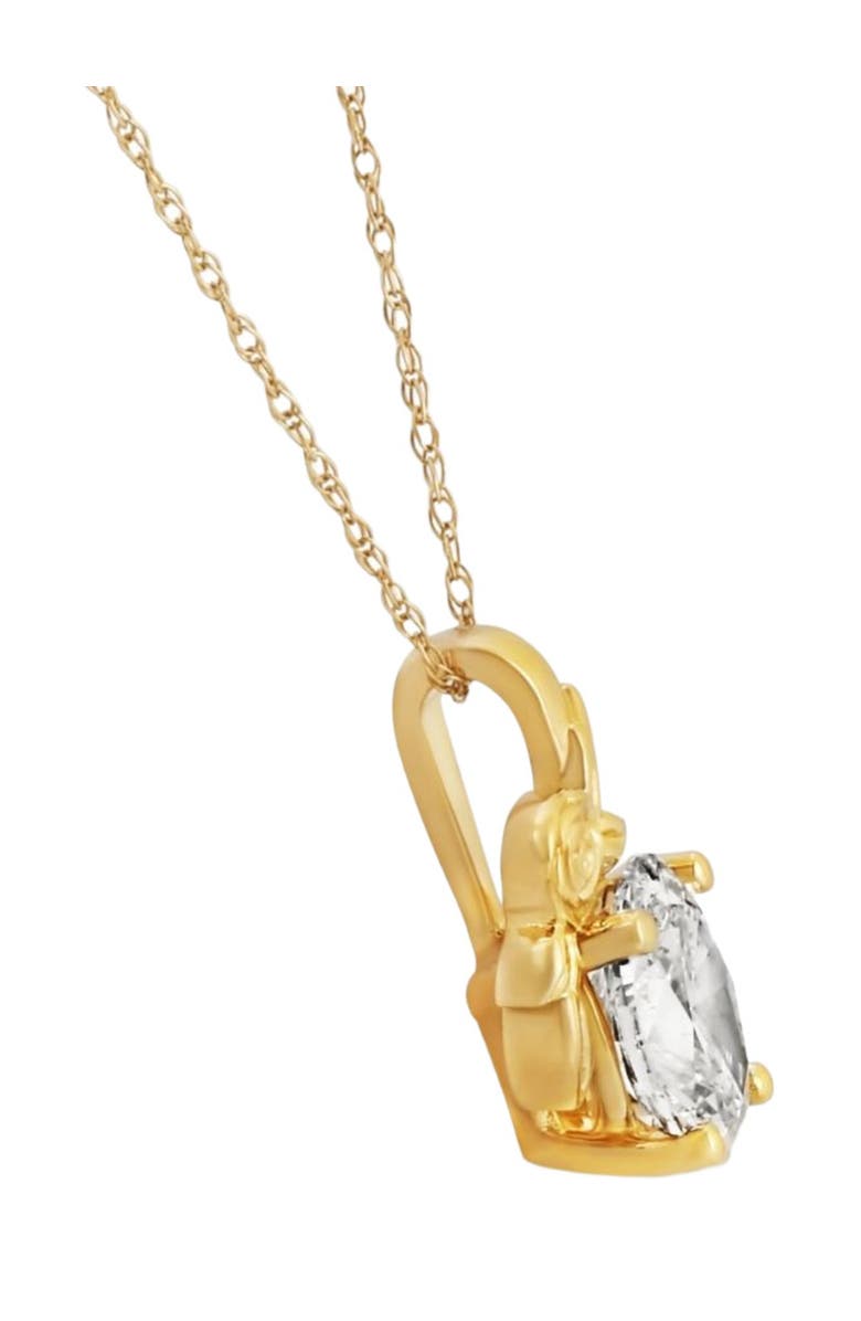 Bliss Diamond 1 Ct Oval Diamond Solitaire Pendant Lab Grown Floral 14k Gold Necklace, Alternate, color,