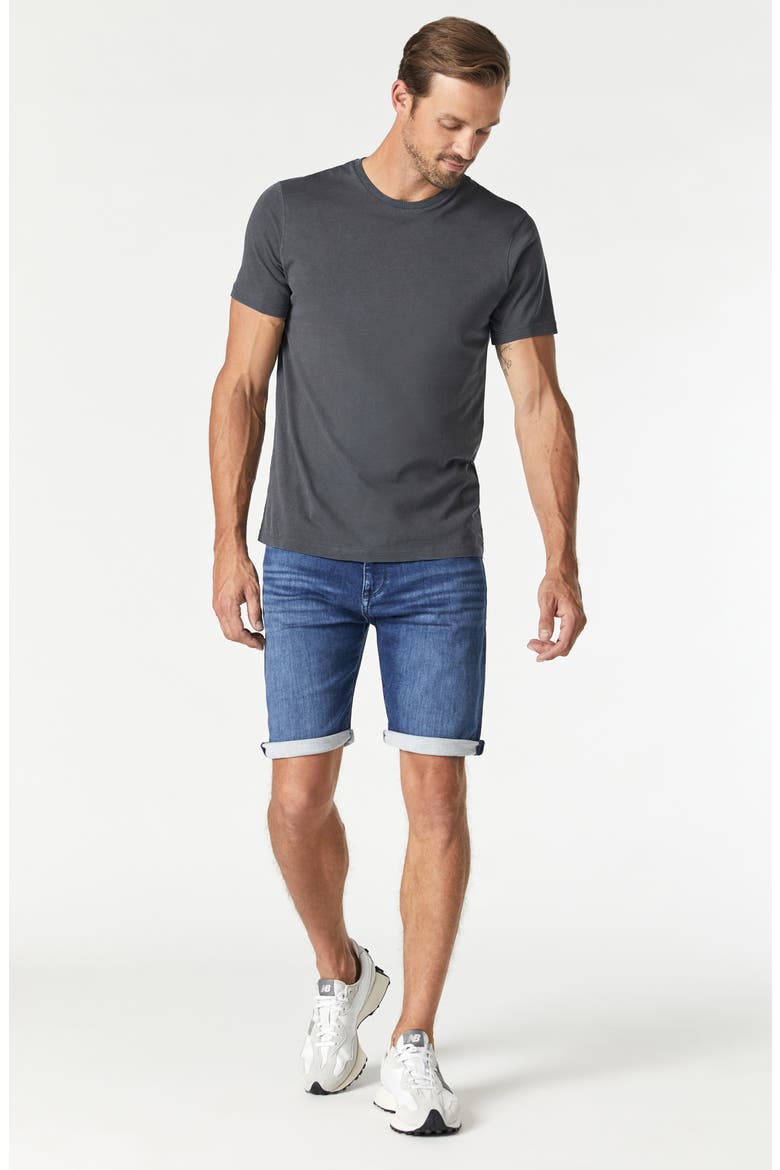 Brian Knit Denim Shorts, Alternate, color, DARK BRUSHED