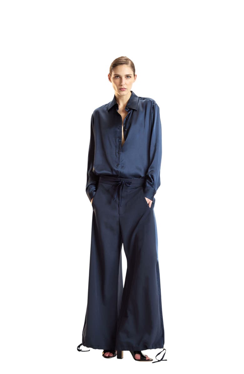 Cynthia Rowley Pinstripe Cargo Pants, Main, color, Heather Grey