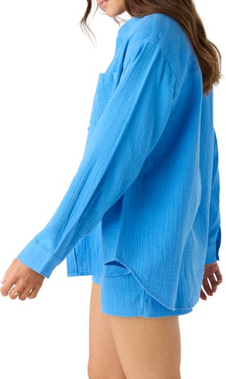 Leni Oversize Cotton Gauze Button-Up Shirt