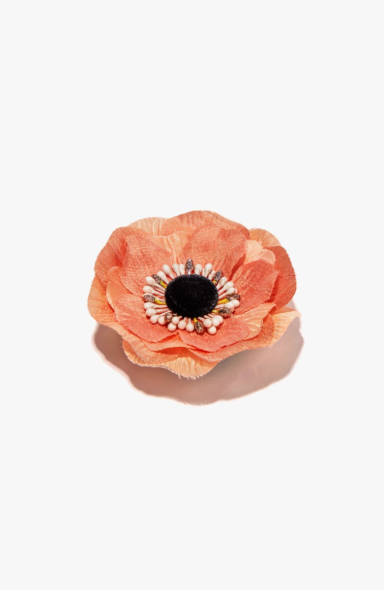 Helena Simon The Peach Anemone Floral Brooch, Alternate, color, Peach