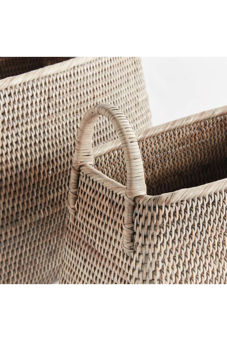 Burma Rattan Narrow Magazine Basket Set Of 2, Alternate, color, Gray