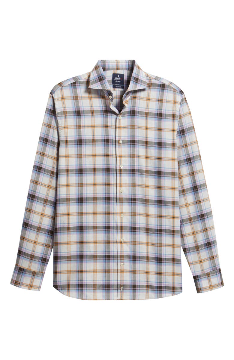 johnnie-O Riling Plaid Top Shelf Cotton Twill Button-Up Shirt, Alternate, color, Light Gray