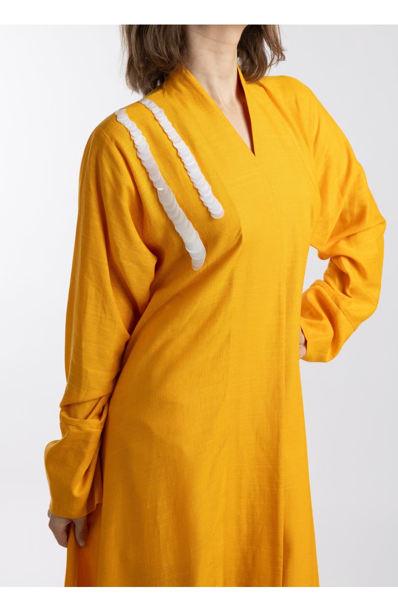 Le Fafo Linen Abaya/Cover-Up, Alternate, color, Mango