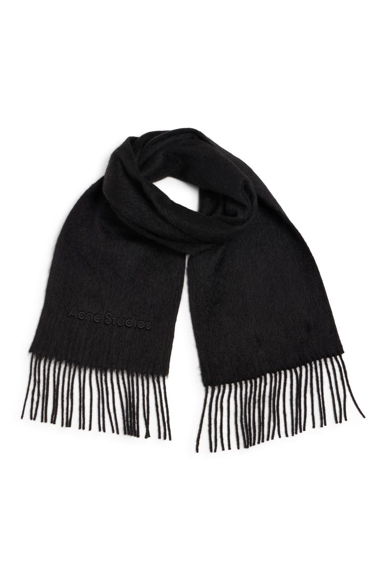 Vinnie Alpaca & Wool Scarf, Alternate, color, BLACK