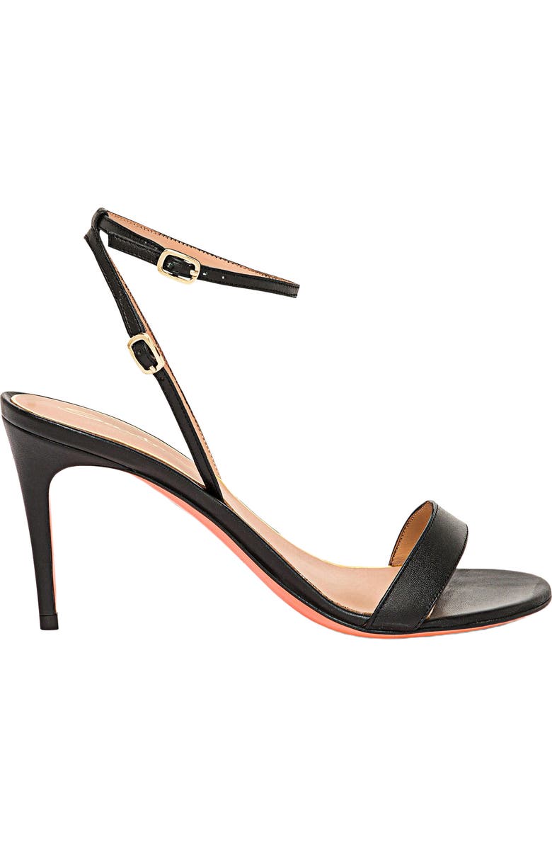 Santoni Leather high-heel sandal, Alternate, color, Black
