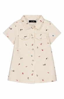 Joe's Jeans Kids' Floral Short Sleeve Denim Shirtdress