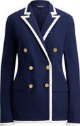 Lauren Ralph Lauren Tahir Double Breasted Piqué Knit Blazer
