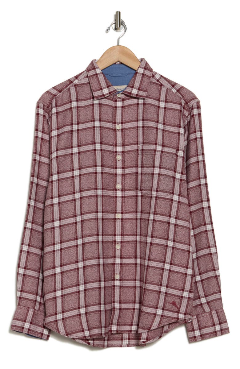 Tommy Bahama Beach Comber Plaid Twill Sport Shirt, Alternate, color, Chocolate Spice