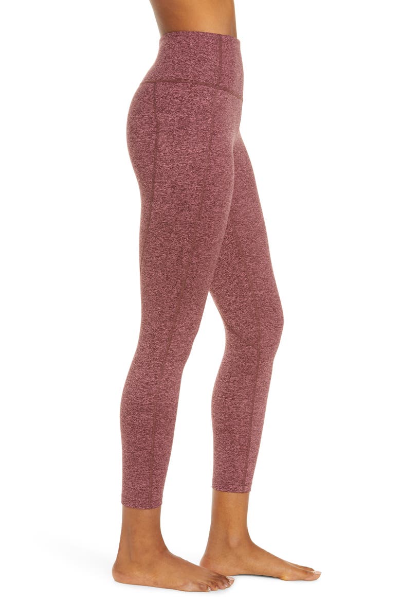 Live In High Waist Pocket 7/8 Leggings, Alternate, color, BURGUNDY HUCKLE