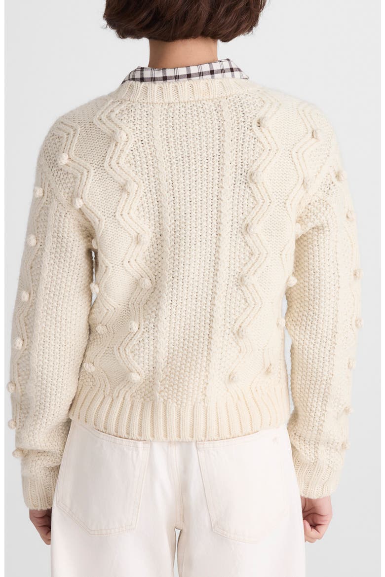 Mix Stitch Crewneck Sweater, Alternate, color, IVORY