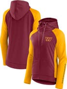 FANATICS Women's Fanatics Burgundy/Gold Washington Commanders End Around Lightweight Raglan Full-Zip Hoodie Jacket