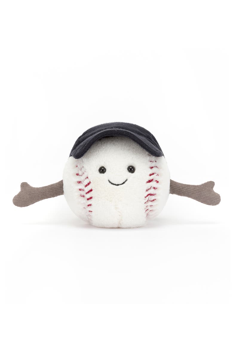 Amuseable Baseball Plush Toy, Main, color, WHITE