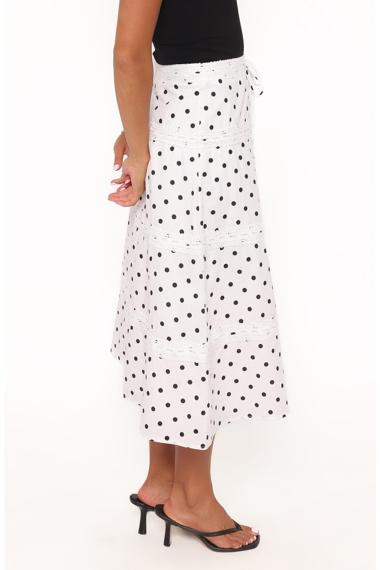 Lucia Tiered Midi Skirt, Alternate, color, WHITE POLKA DOT