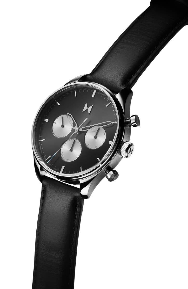 MVMT Airhawk Chronograph Leather Strap Watch, 42mm, Alternate, color, 