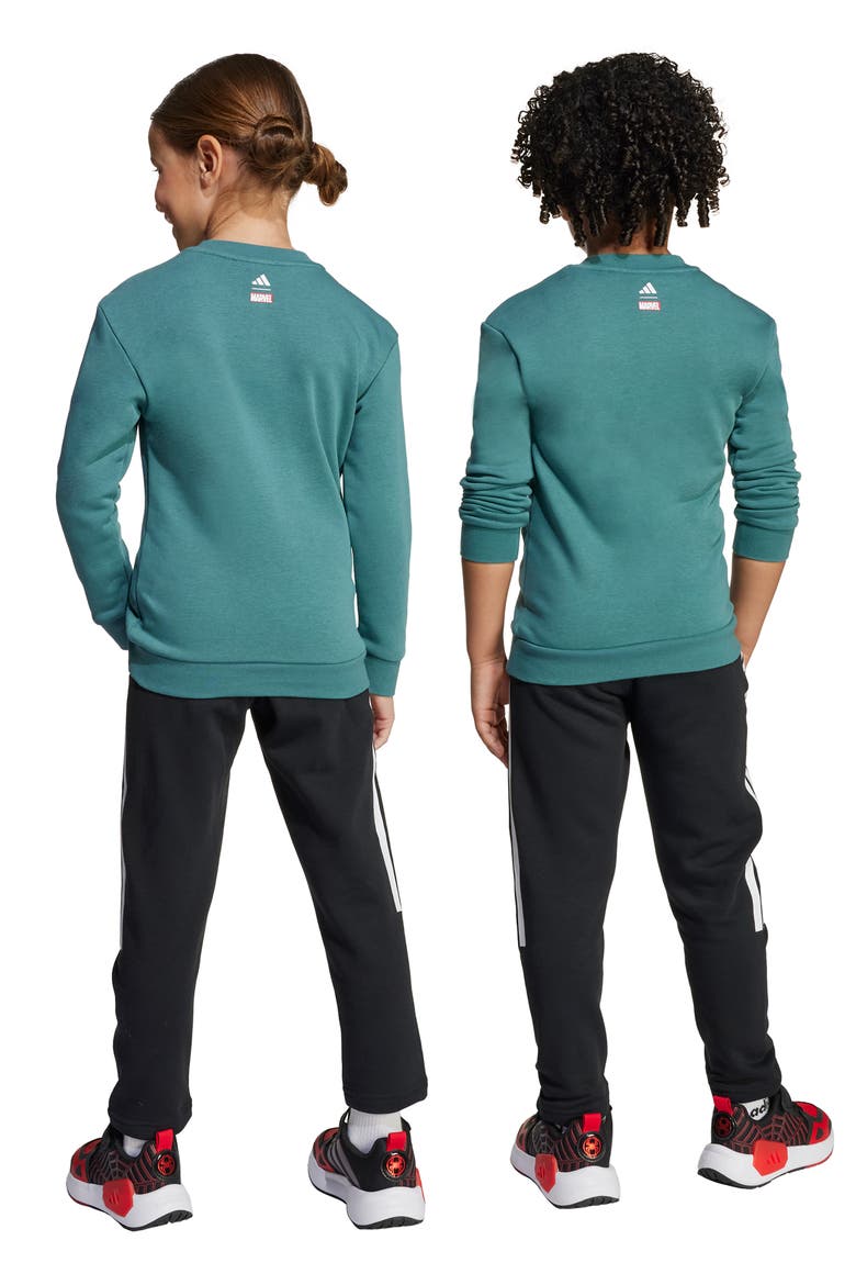 Kids' x Marvel Spider-Man Sweatshirt & Track Pants Set, Alternate, color, PRETEA/WHI