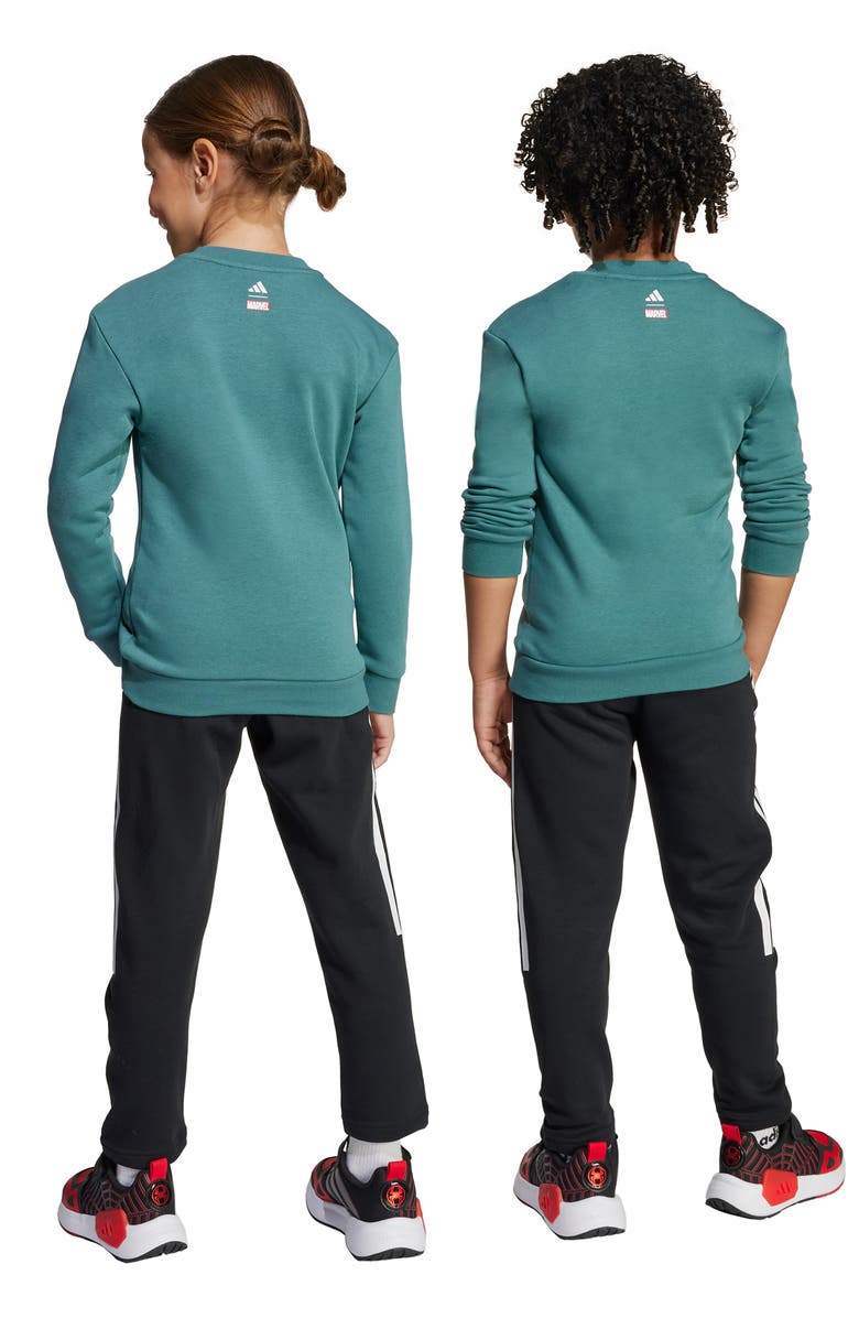 adidas Originals Kids' x Marvel Spider-Man Sweatshirt & Track Pants Set, Alternate, color, Pretea/Whi