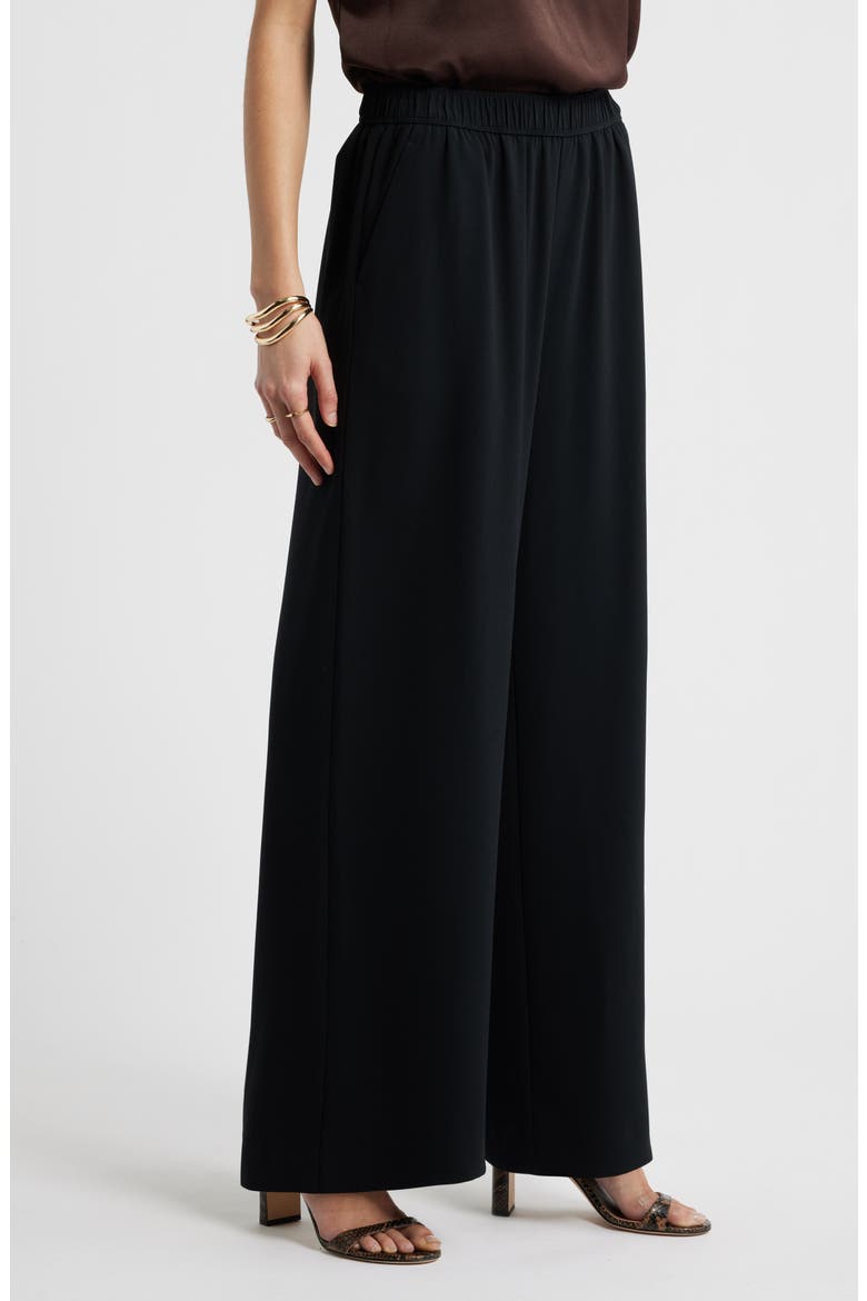 Pull-On Wide Leg Pants, Alternate, color, BLACK