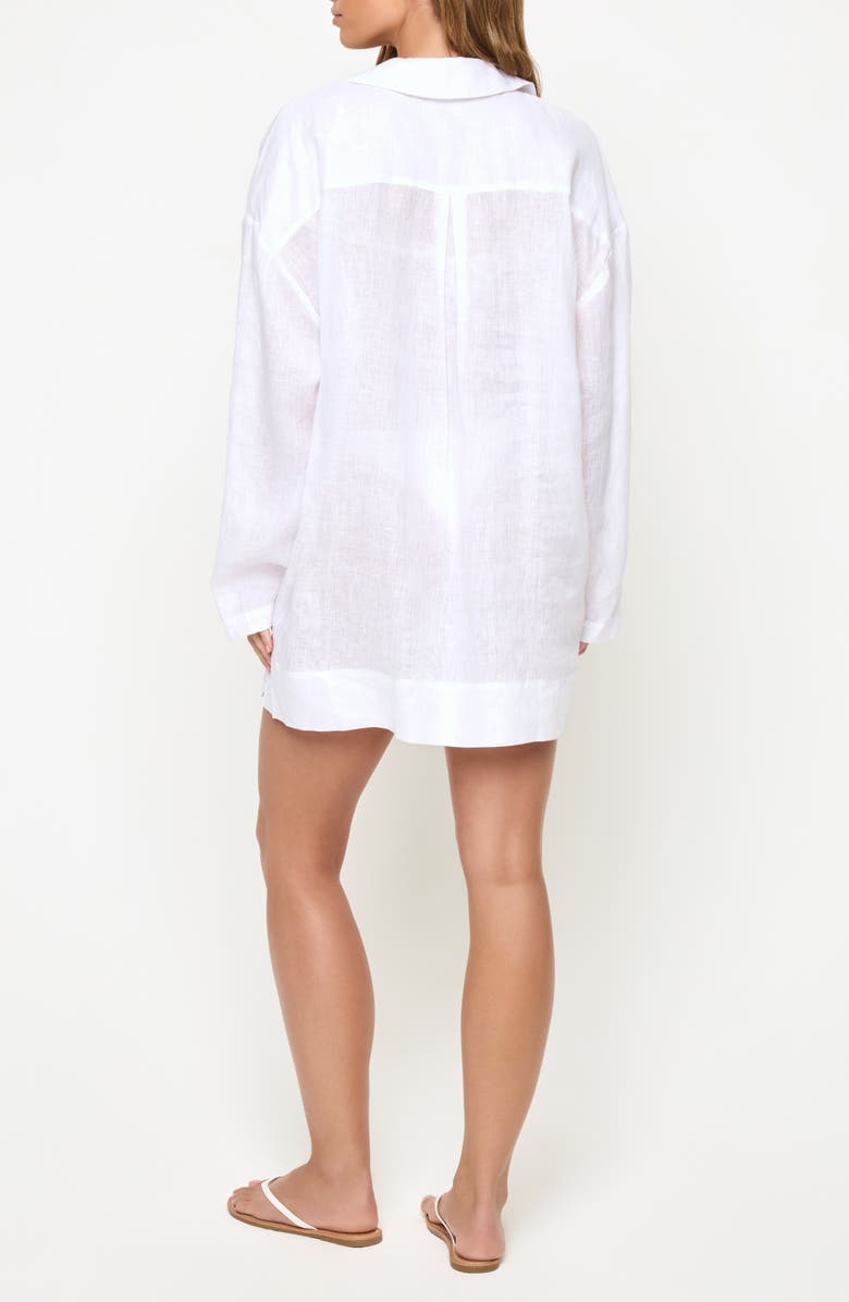 LSPACE Oasis Linen Cover-Up Tunic, Alternate, color, White