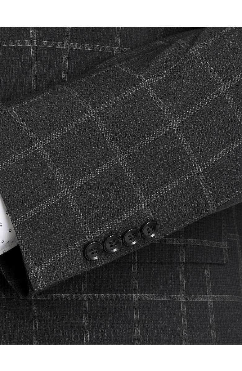 Tallia Big & Tall Windowpane Suit Jacket, Alternate, color, Black