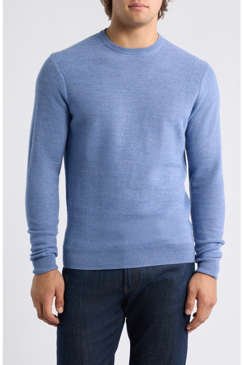 Autumn Crest Honeycomb Crewneck Sweater, Main, color, BLUE FREESIA
