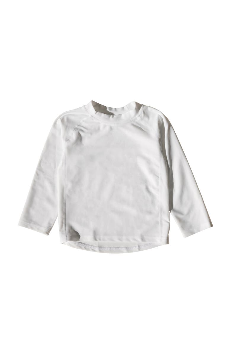 Leveret Kids Long Sleeve Rash Guard, UPF 50+ Swim Shirt, Alternate, color, White