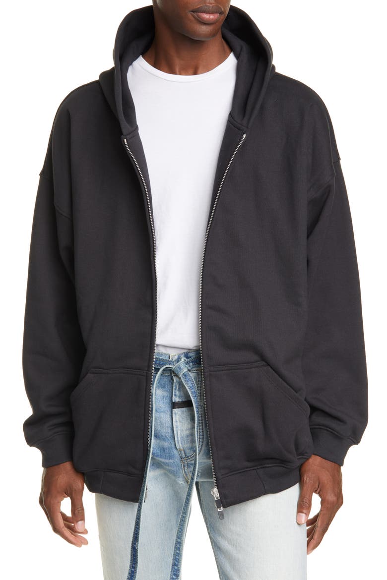 Everyday Oversize Zip Hoodie, Main, color, VINTAGE BLACK