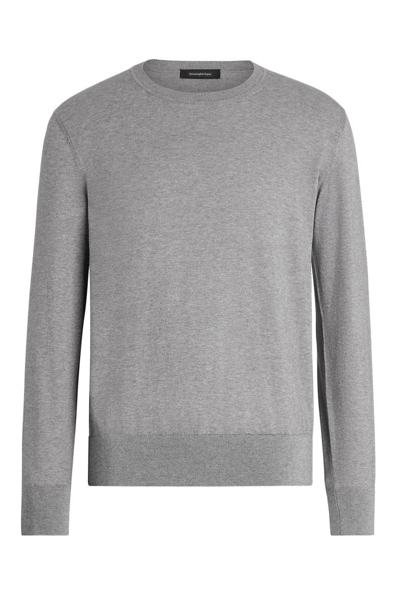 Baby Island Cotton & Cashmere Crewneck Sweater, Alternate, color, LT GRY SLD