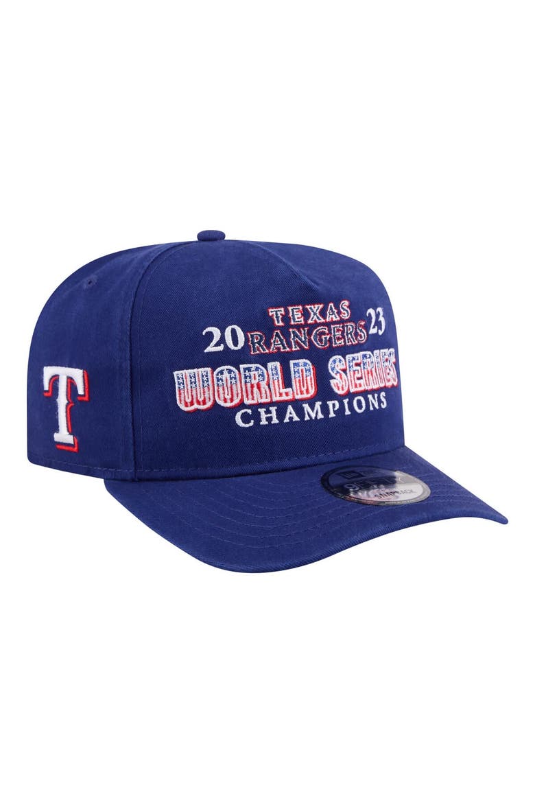 Men's New Era Royal Texas Rangers 2023 World Series Champions Historic 9FIFTY A-Frame Snapback Hat, Alternate, color, Royal