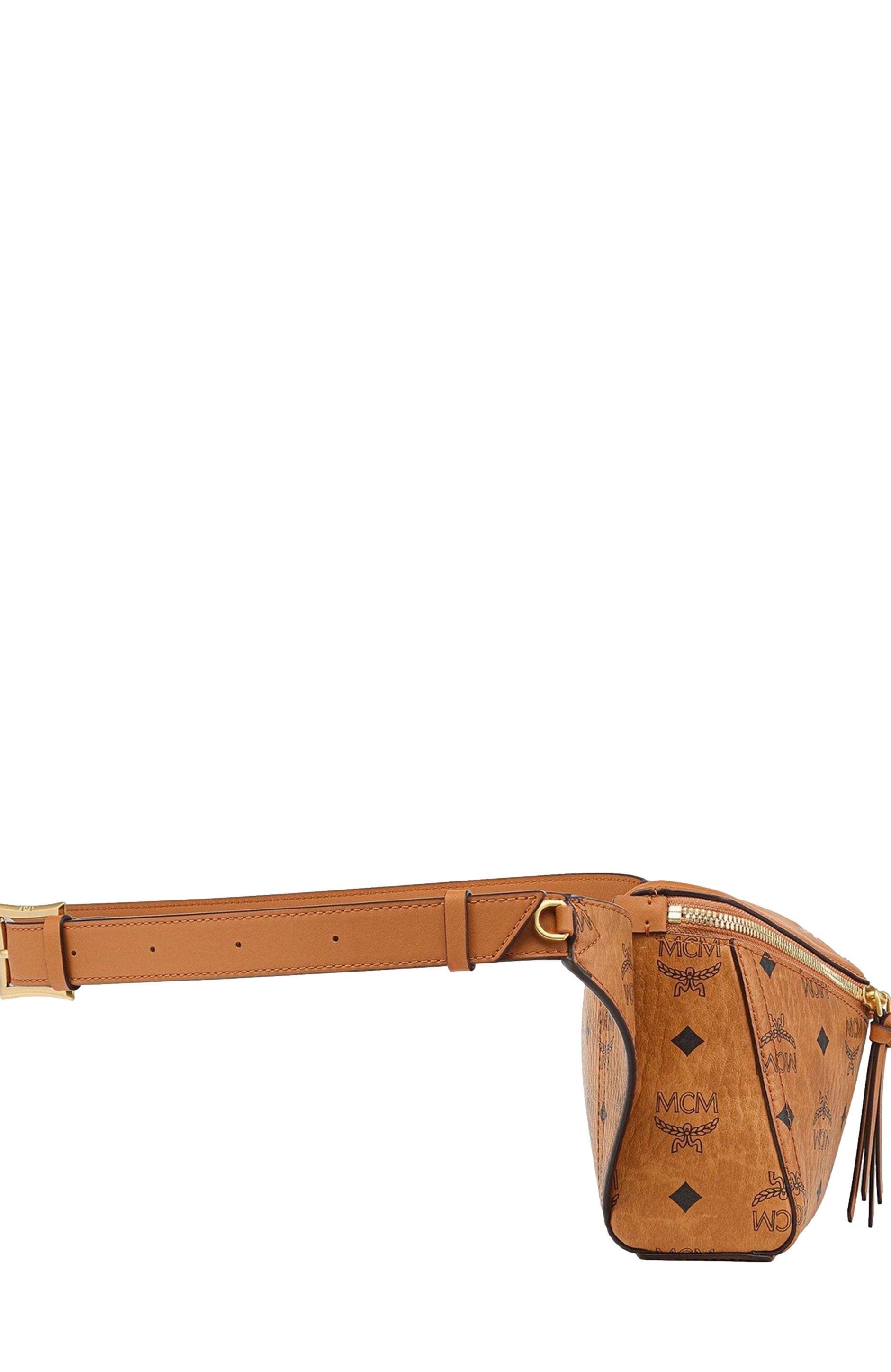 MCM Diamond 3D Belt Bag in Visetos Leather Mix, Alternate, color, 