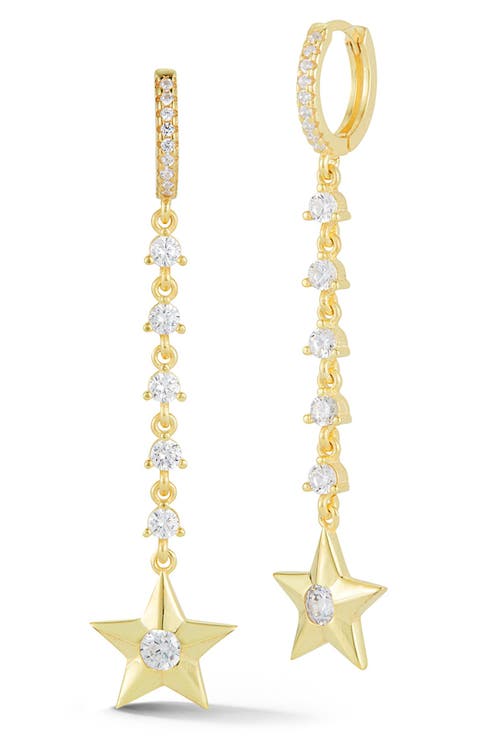 Cubic Zirconia Star Drop Earrings