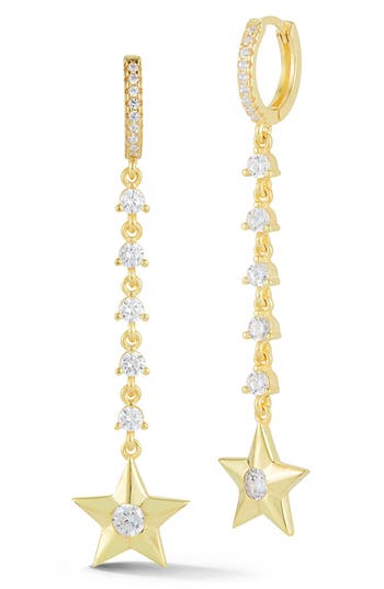 Sphera Milano Cubic Zirconia Star Drop Earrings In Gold