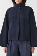 Lafayette 148 New York Calvary Twill Funnel Neck Jacket