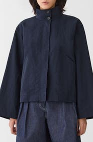 Lafayette 148 New York Calvary Twill Funnel Neck Jacket