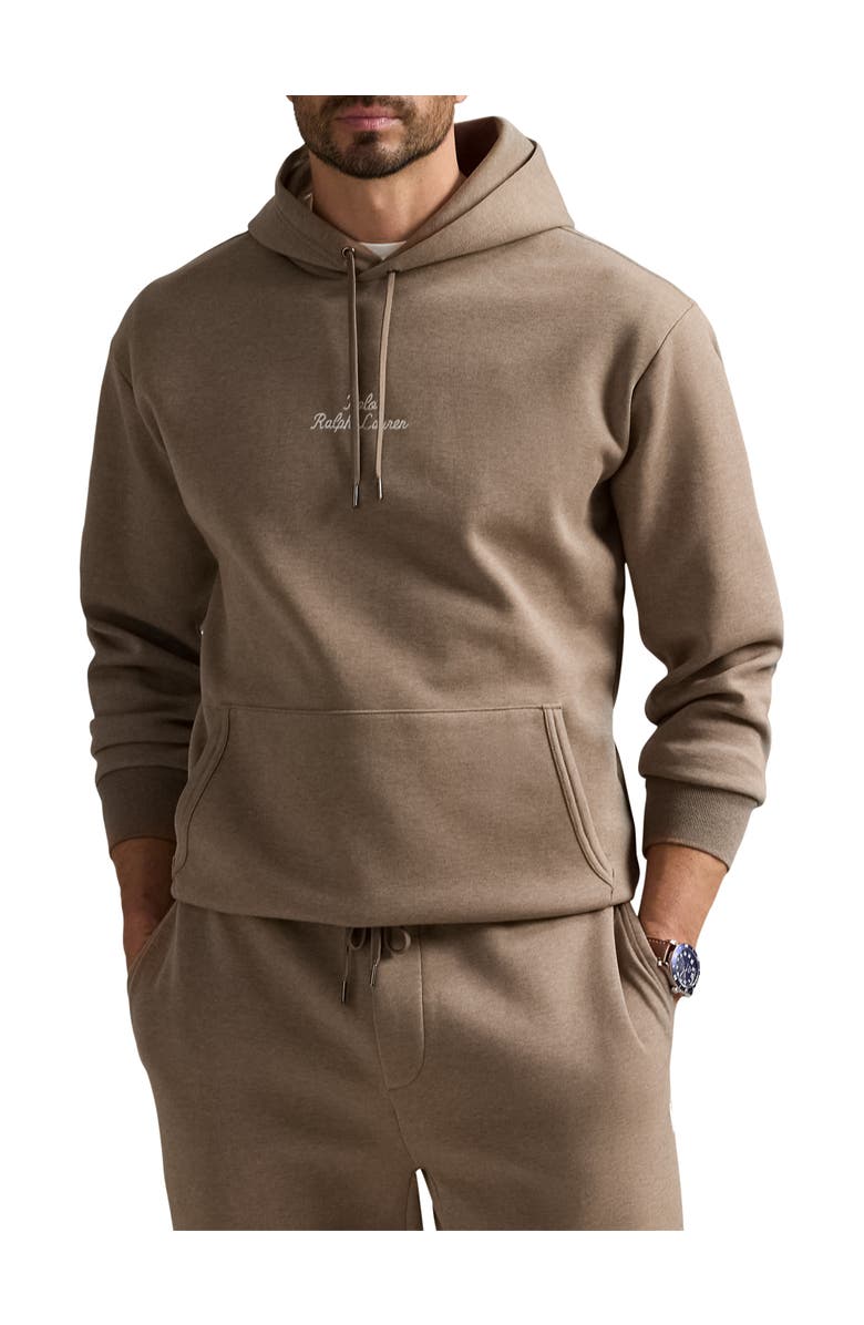 Polo Ralph Lauren Big & Tall Logo Double-Knit Hoodie, Main, color, Brown Heather