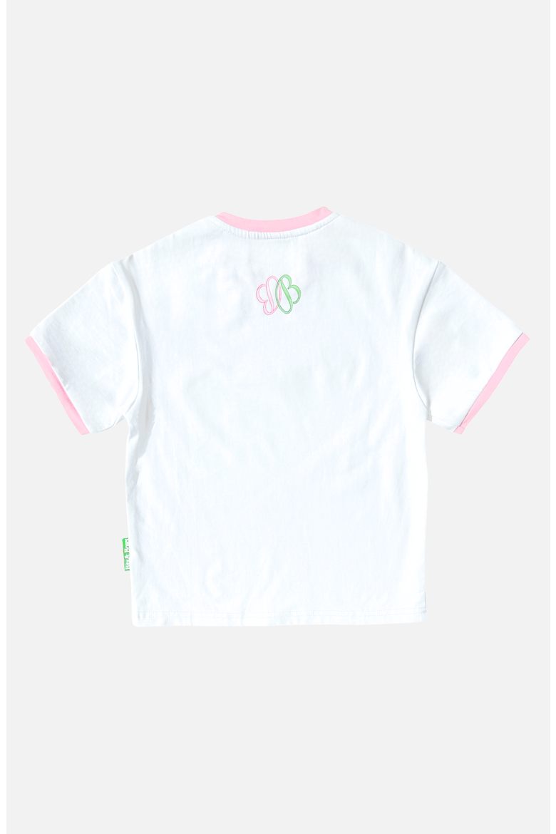 Golf T-Shirt, Alternate, color, White/Pink/Green