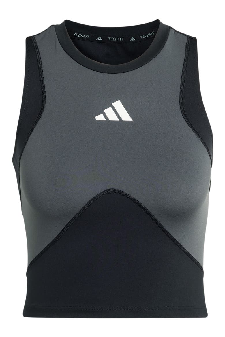 Techfit Colorblocked Performance Tank, Alternate, color, BLACK/ CARBON