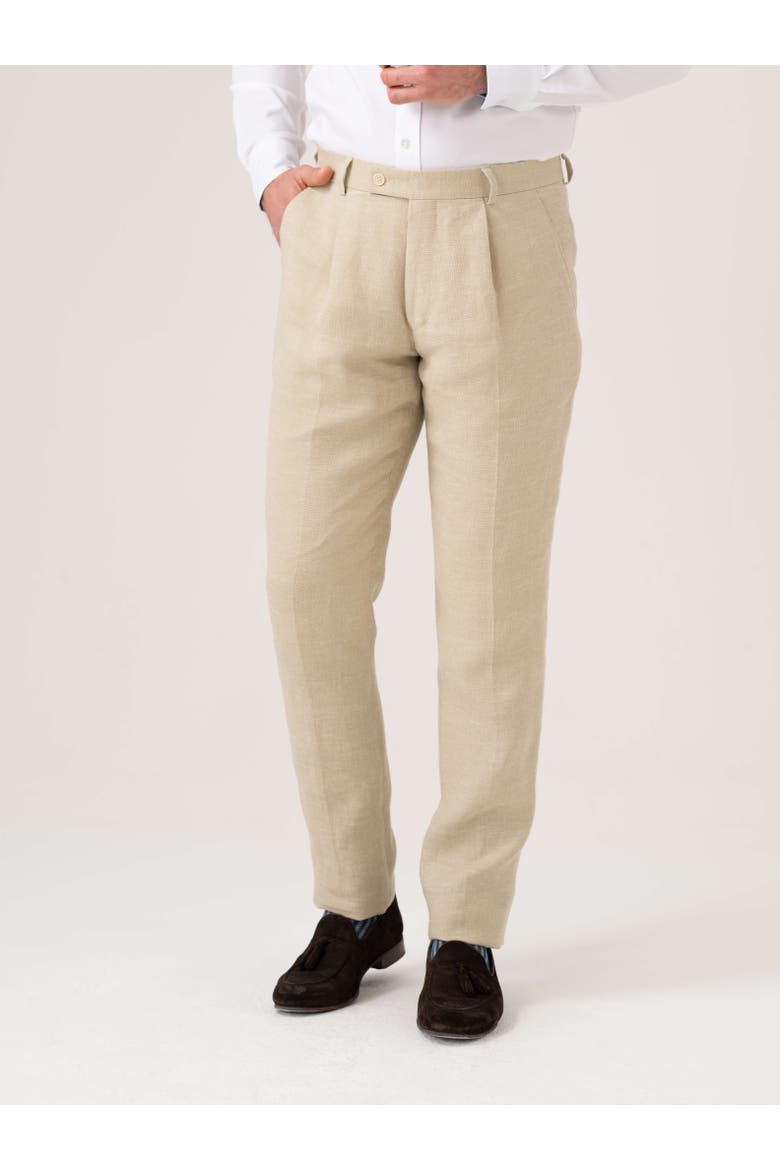 Linen Blend Trousers, Main, color, Beige