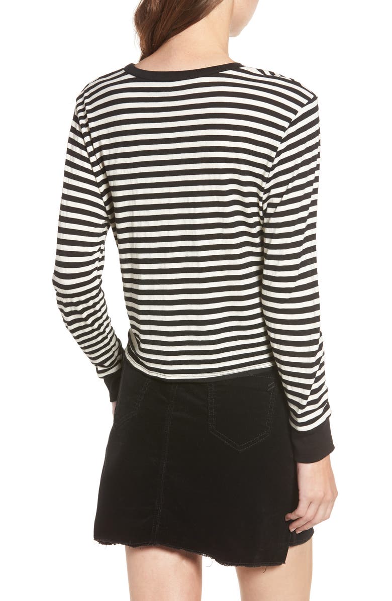 Amuse Society Honey Stripe Cotton Crop Top, Alternate, color, 