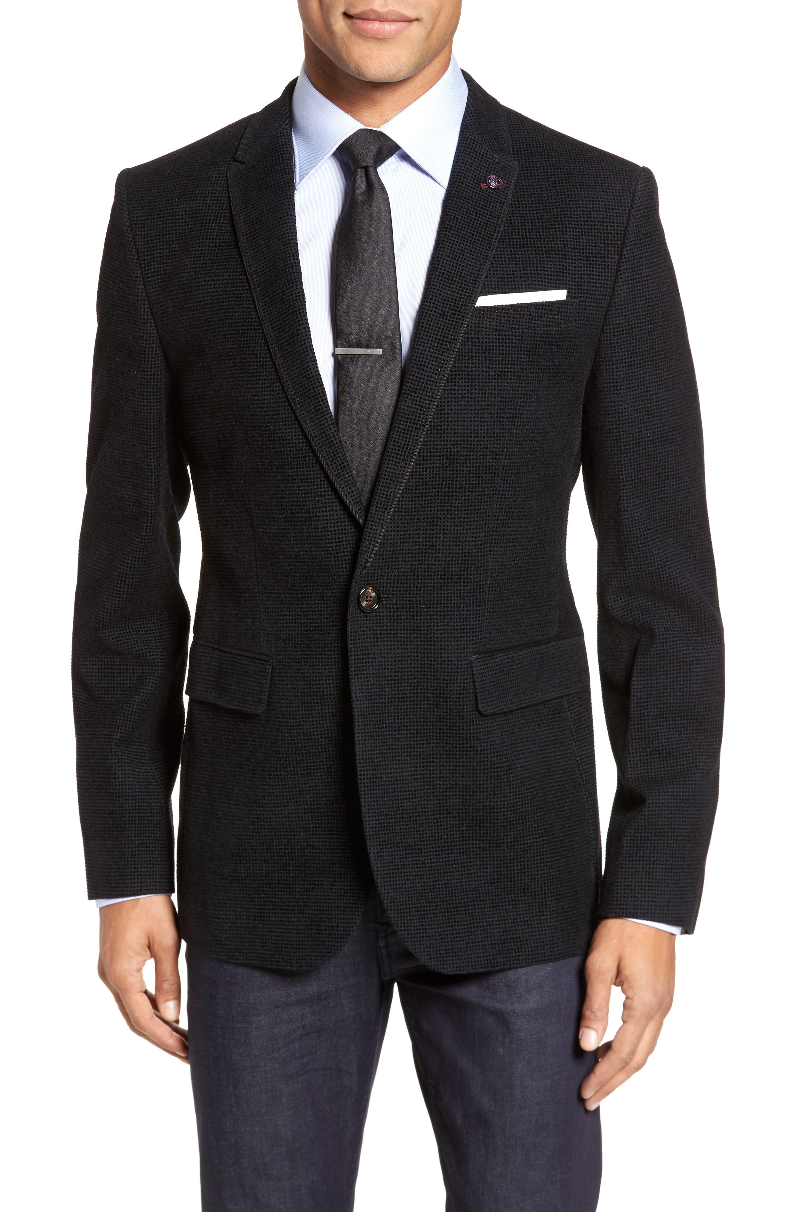 Ted Baker London Exhaust Slim Fit Velvet Flocked Blazer