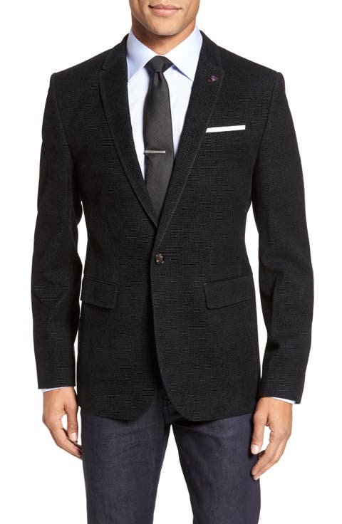 Exhaust Slim Fit Velvet Flocked Blazer