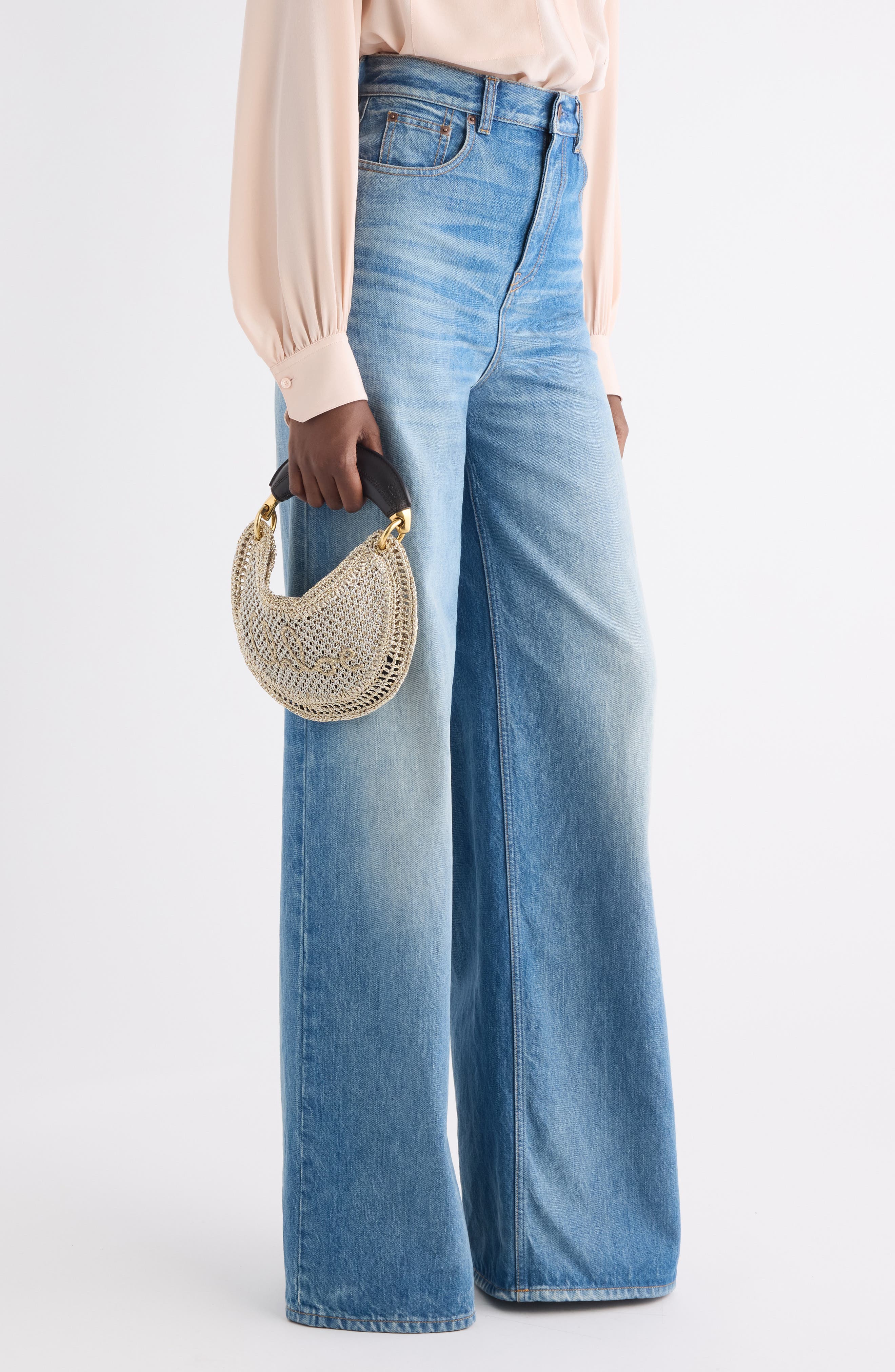 Summer Banana Raffia Hobo Bag, Alternate, color, SILVER