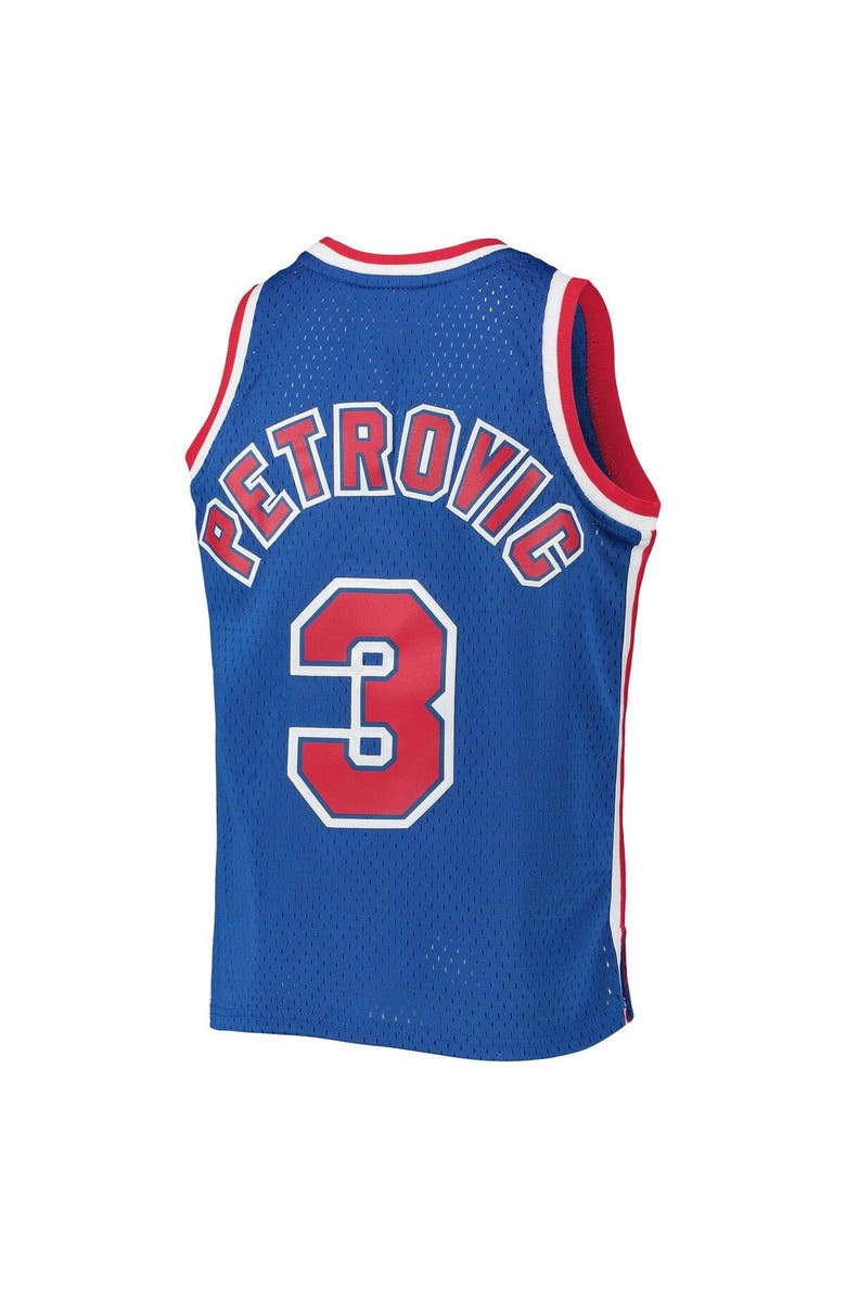 Mitchell & Ness Youth Mitchell & Ness Drazen Petrovic Blue New Jersey Nets 1992/93 Hardwood Classics Swingman Jersey, Alternate, color, Blue