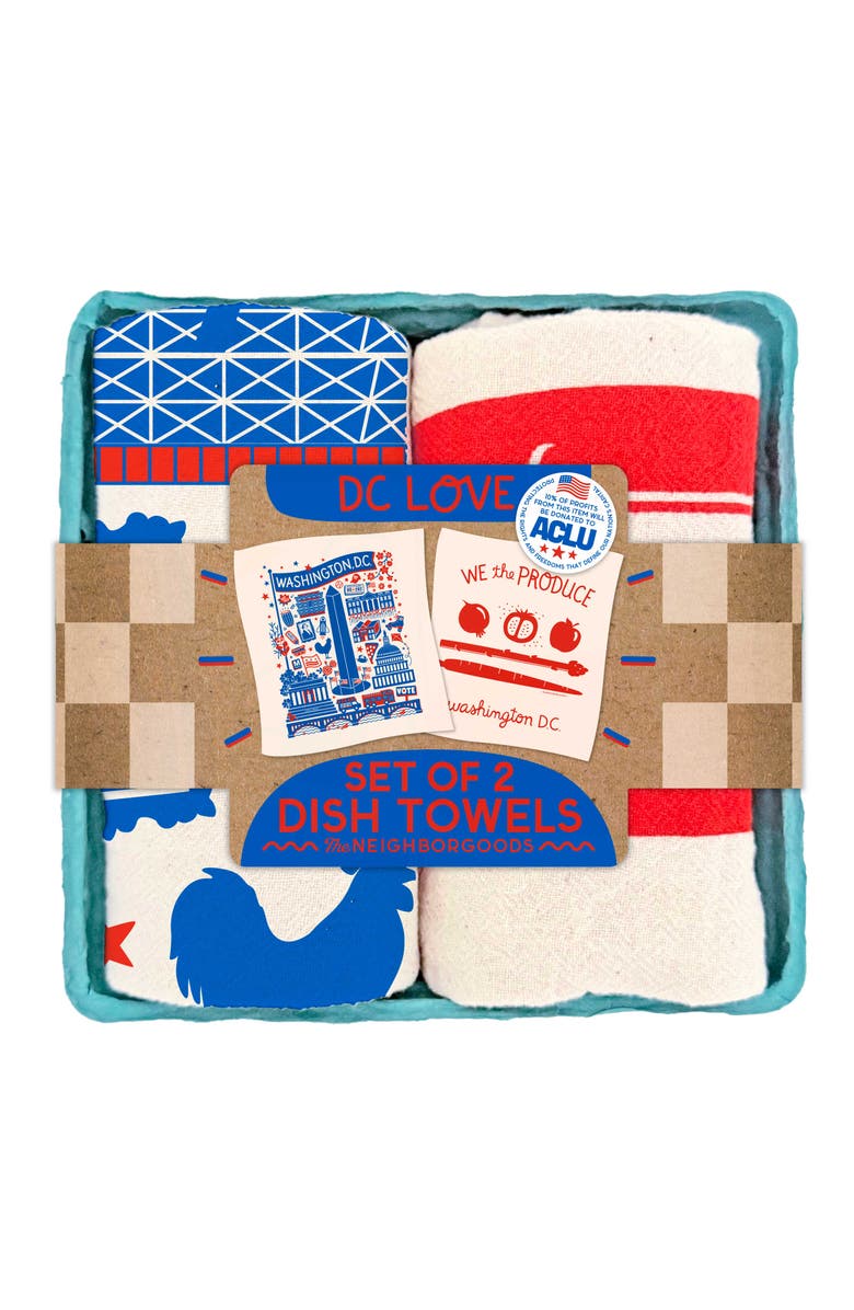 The Neighborgoods DC LOVE - Dish Towel Set of 2, Main, color, NO COLOR