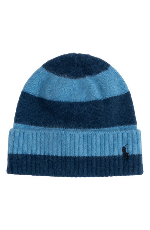 Stripe Brushed Wool Beanie