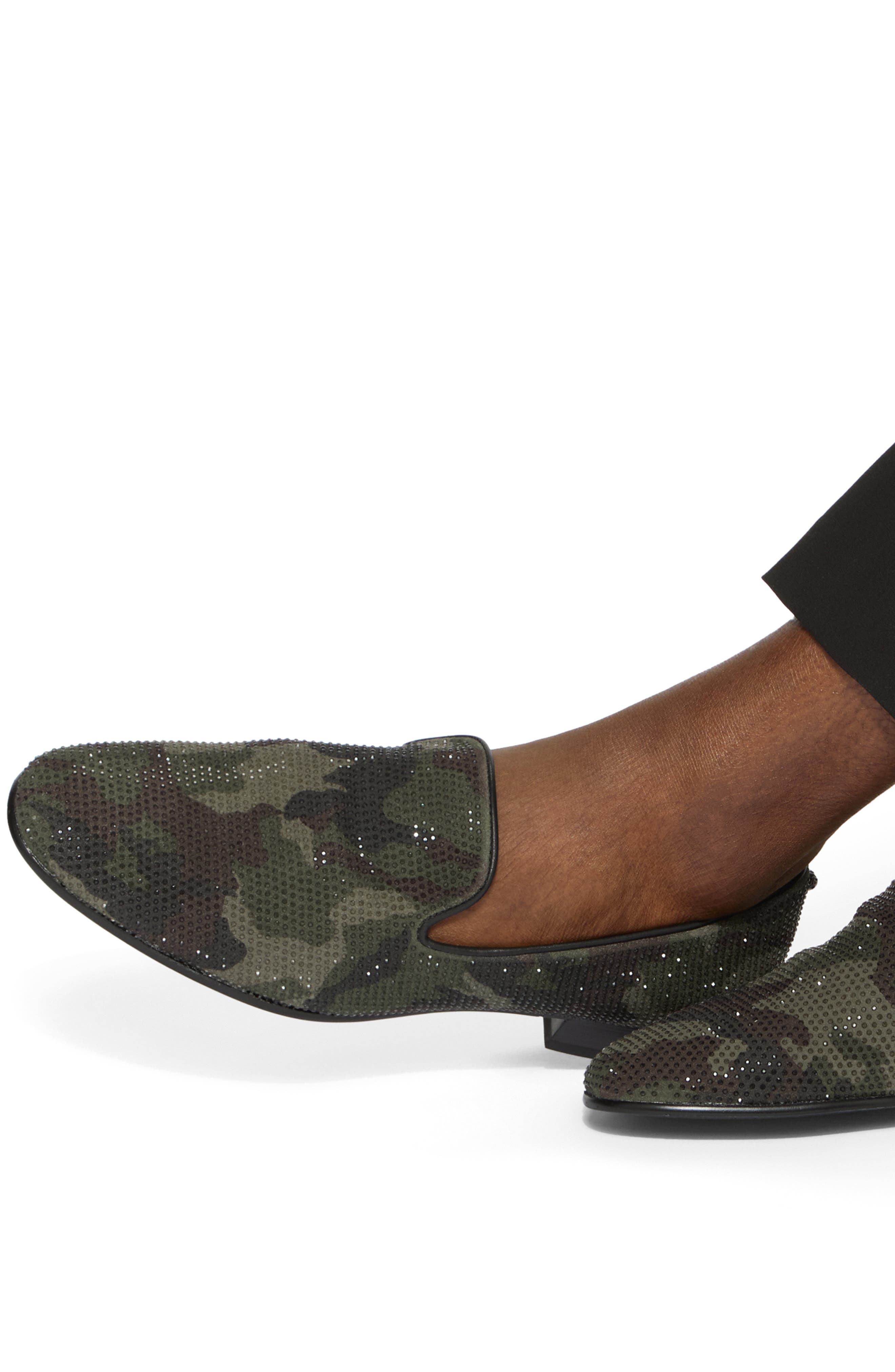 Ace Camo Embellished Slip-On Shoe, Alternate, color, DARK GREEN
